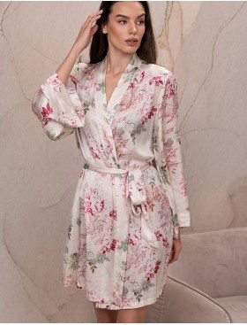 Короткий халат из шёлка с вискозой Mia-Amore CHARLOTTE 4513, Цвет: мультицвет, Размеры: 2XL/3XL, изображение 3