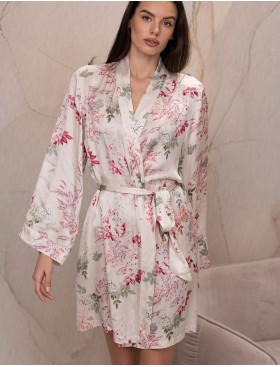 Короткий халат из шёлка с вискозой Mia-Amore CHARLOTTE 4513, Цвет: мультицвет, Размеры: 2XL/3XL, изображение 4