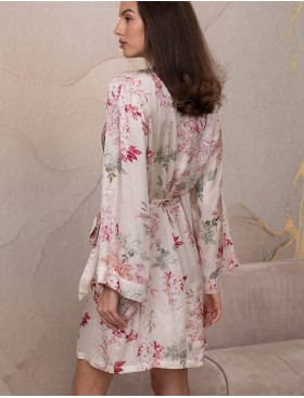 Короткий халат из шёлка с вискозой Mia-Amore CHARLOTTE 4513, Цвет: мультицвет, Размеры: 2XL/3XL, изображение 2