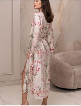 Халат шёлковый длинный Mia-Amore CHARLOTTE 4519, Цвет: мультицвет, Размеры: 2XL/3XL, изображение 2