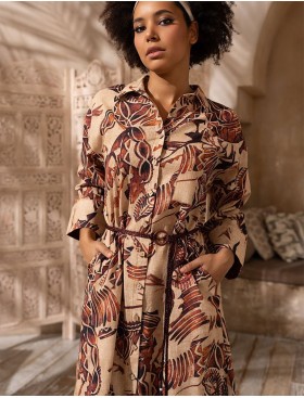 Рубашка-халат из хлопка со льном Mia-Amore EPHIOPIA 5458, Цвет: мультицвет, Размеры: M, изображение 4