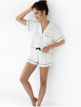 Пижама с шортами из вискозы Sensis AYLIN, Цвет: белый, Размеры: L, изображение 2