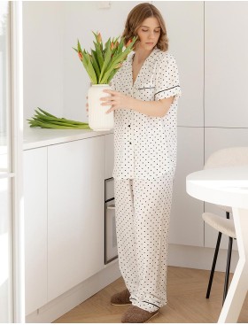 Пижама с брюками из вискозы Sensis CHANEL, Цвет: белый, Размеры: L, изображение 3