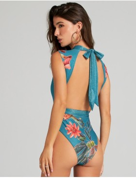 Закрытый купальник с воротником-стойкой Cosita Linda 25030M EXOTIC GARDEN, Цвет: мульти, Размеры: M, изображение 2