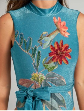 Закрытый купальник с воротником-стойкой Cosita Linda 25030M EXOTIC GARDEN, Цвет: мульти, Размеры: M, изображение 3