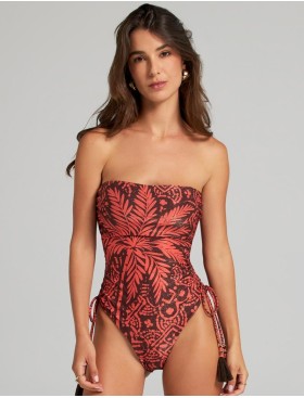 Двусторонний сплошной купальник Cosita Linda 25080M AFRICAN TWIST, Цвет: шоколадный/терракото, Размеры: L