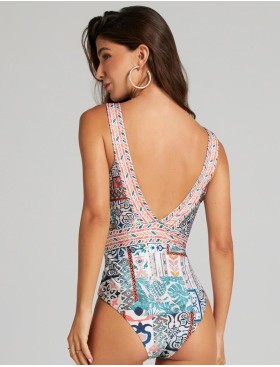 Слитный купальник со шнуровкой Cosita Linda 25098M NOSTALGIC PATCHWORK, Цвет: мульти, Размеры: L, изображение 2