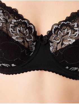 Бюстгальтер мягкий с подкроем Elli 1013 черно-серебро, Цвет: черно-серебро, Размеры: 100D, изображение 3