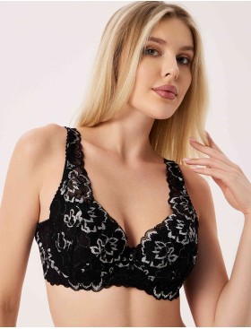 Бюстгальтер с поролоном Elli 3037 черно-серебро, Цвет: черно-серебро, Размеры: 70F, изображение 5