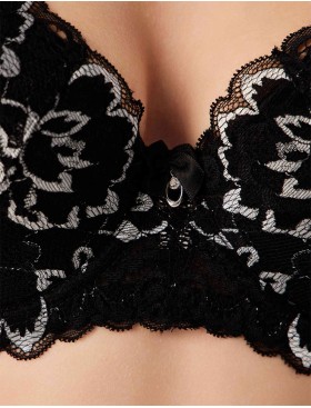 Бюстгальтер с поролоном Elli 3037 черно-серебро, Цвет: черно-серебро, Размеры: 70F, изображение 4