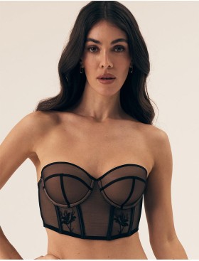 Бюстгальтер бюстье Esotiq BARELY 42458 черный + бежевый, Цвет: черный + бежевый, Размеры: 80C, изображение 4