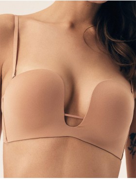 Бюстгальтер планж пуш-ап Esotiq NOVELTY 43127 миндаль, Цвет: миндаль, Размеры: 75B
