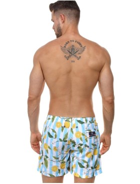 Мужские пляжные шорты Jolidon B645JI BI4 полоска/лимон, Цвет: полоска/лимон, Размеры: XL, изображение 3