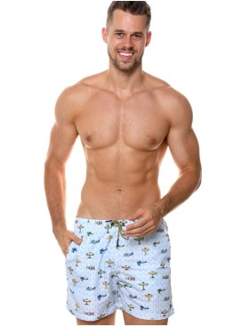 Мужские пляжные шорты Jolidon B645JI BI6 голубой/самолеты, Цвет: голубой/самолеты, Размеры: L, изображение 2