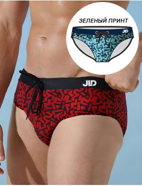 Мужские плавки слипы Jolidon B648I зеленый принт, Цвет: зеленый принт, Размеры: L