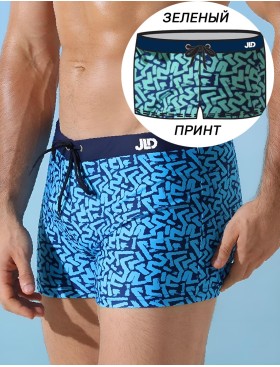 Мужские плавки боксеры Jolidon B649I зеленый принт, Цвет: зеленый принт, Размеры: L