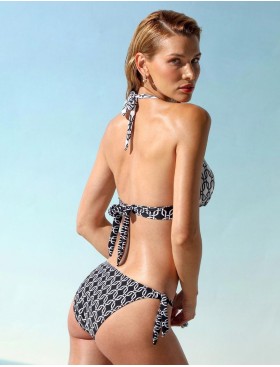 Чёрно-белый купальник халтер Jolidon FR207, Цвет: чёрно-белый, Размеры: 85B, изображение 2