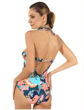 Совместный купальник мягкая чашка Lilly FL151, Цвет: синий, Размеры: 80B, изображение 2