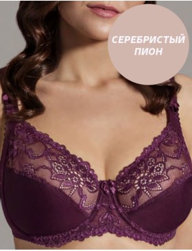 Мягкий бюстгальтер с кружевом Misstyle 2504 серебристый пион, Цвет: серебристый пион, Размеры: 75E