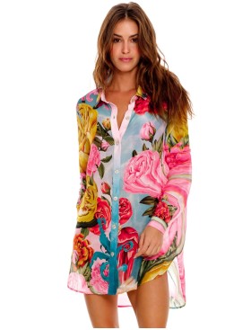 Пляжная рубашка Agua Bendita 15126 CRYSTAL MIRAGE, Цвет: розовый, Размеры: S, изображение 2