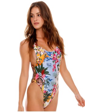 Цветной слитный купальник Agua Bendita 15413 TRIBECA VENTURA, Цвет: голубой, Размеры: S