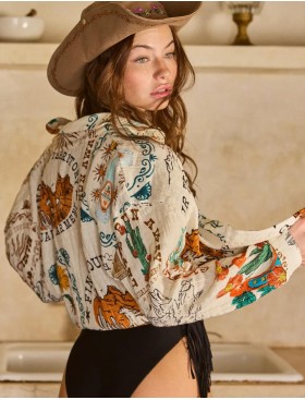 Пляжная рубашка Agua Bendita 17747 KESHI NOPAL, Цвет: белый, Размеры: S, изображение 3