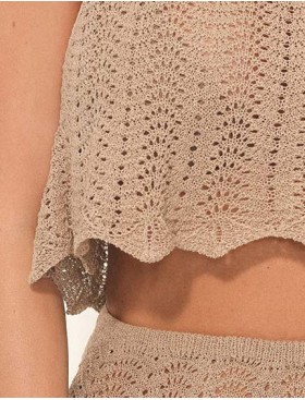 Ажурный топик Esotiq 43129 SPIAGGIA песочный, Цвет: песочный, Размеры: S, изображение 4