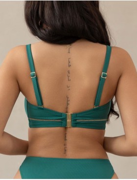 Купальный бюстгальтер бандо Kris Line TARIFA balkonette MHM, Цвет: изумрудный, Размеры: 65J, изображение 2