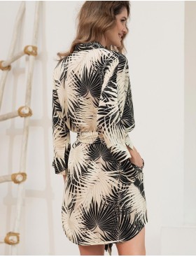 Рубашка-халат Mia-Amore BORA-BORA 5510, Цвет: бежевый+черный, Размеры: 4XL, изображение 2