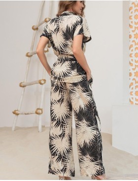 Брючный комплект из вискозы Mia-Amore BORA-BORA 5516, Цвет: бежевый+черный, Размеры: 4XL, изображение 2