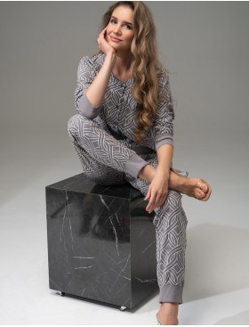 Домашний комплект Mia-Amore DAMASK 5255, Цвет: серый, Размеры: 2XL, изображение 4