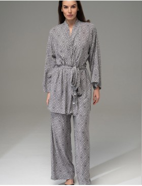 Комплект из жакета и брюк Mia-Amore DAMASK 5258, Цвет: серый, Размеры: 3XL