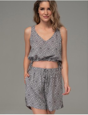 Комплект из топа и шорт Mia-Amore DAMASK 5362, Цвет: серый, Размеры: 2XL