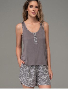 Пижама с шортами из вискозы Mia-Amore DAMASK 5364, Цвет: серый, Размеры: S