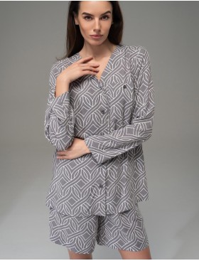 Домашняя пижама с шортами Mia-Amore DAMASK 5365, Цвет: серый, Размеры: XL, изображение 3