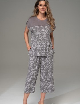 Комплект с укороченными брюками Mia-Amore DAMASK 5366, Цвет: серый, Размеры: XL