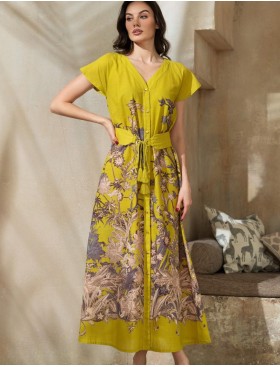 Длинное платье-халат Mia-Amore FIJI 5404, Цвет: лайм, Размеры: 4XL