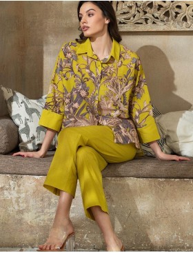 Брючный комплект из хлопка и льна Mia-Amore FIJI 5405, Цвет: лайм, Размеры: S, изображение 3