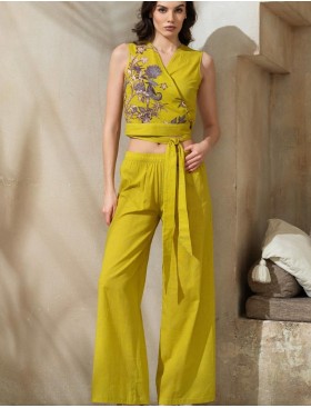 Яркий летний комплект топ + брюки Mia-Amore FIJI 5406, Цвет: лайм, Размеры: L