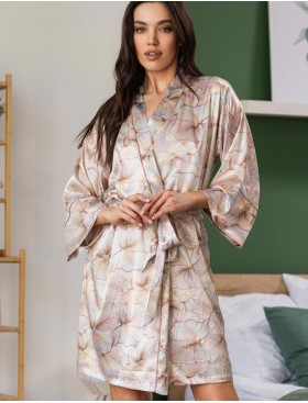 Короткий халат-кимоно Mia-Amore SIMFONIA 4613, Цвет: бежевый, Размеры: 2XL/3XL, изображение 4