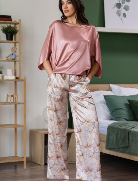 Домашний комплект из шёлка Mia-Amore SIMFONIA 4615, Цвет: бежевый, Размеры: L