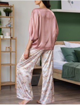 Домашний комплект из шёлка Mia-Amore SIMFONIA 4615, Цвет: бежевый, Размеры: L, изображение 2