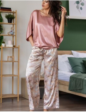 Домашний комплект из шёлка Mia-Amore SIMFONIA 4615, Цвет: бежевый, Размеры: L, изображение 3