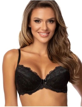 Кружевной бюстгальтер пуш-ап Orhideja 116-208 черный, Цвет: черный, Размеры: 80C, изображение 4