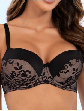 Бюстгальтер формованный Orhideja 118-990 черный-пион, Цвет: черный-пион, Размеры: 75G