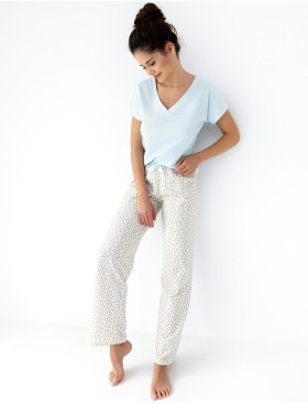 Хлопковая пижама с брюками Sensis KIRA, Цвет: бирюзовый, Размеры: L, изображение 3