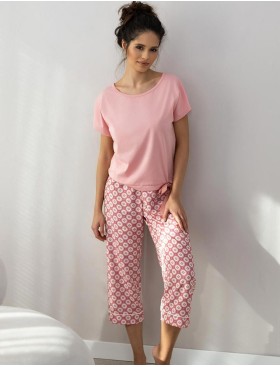 Женская пижама с бриджами Sensis LYDIA, Цвет: розовый, Размеры: L, изображение 2