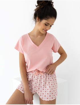 Хлопковая пижама с шортами Sensis NIKOLETA, Цвет: розовый, Размеры: L