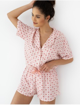 Пижама с шортами из викозы Sensis PENELOPA, Цвет: розовый, Размеры: L, изображение 3