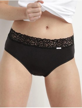 Набор трусов из хлопка 3 штуки Dim COTON FEMININE 4633/3 чёрный/белый/белый, Цвет: чёрный/белый/белый, Размеры: S/M, изображение 2